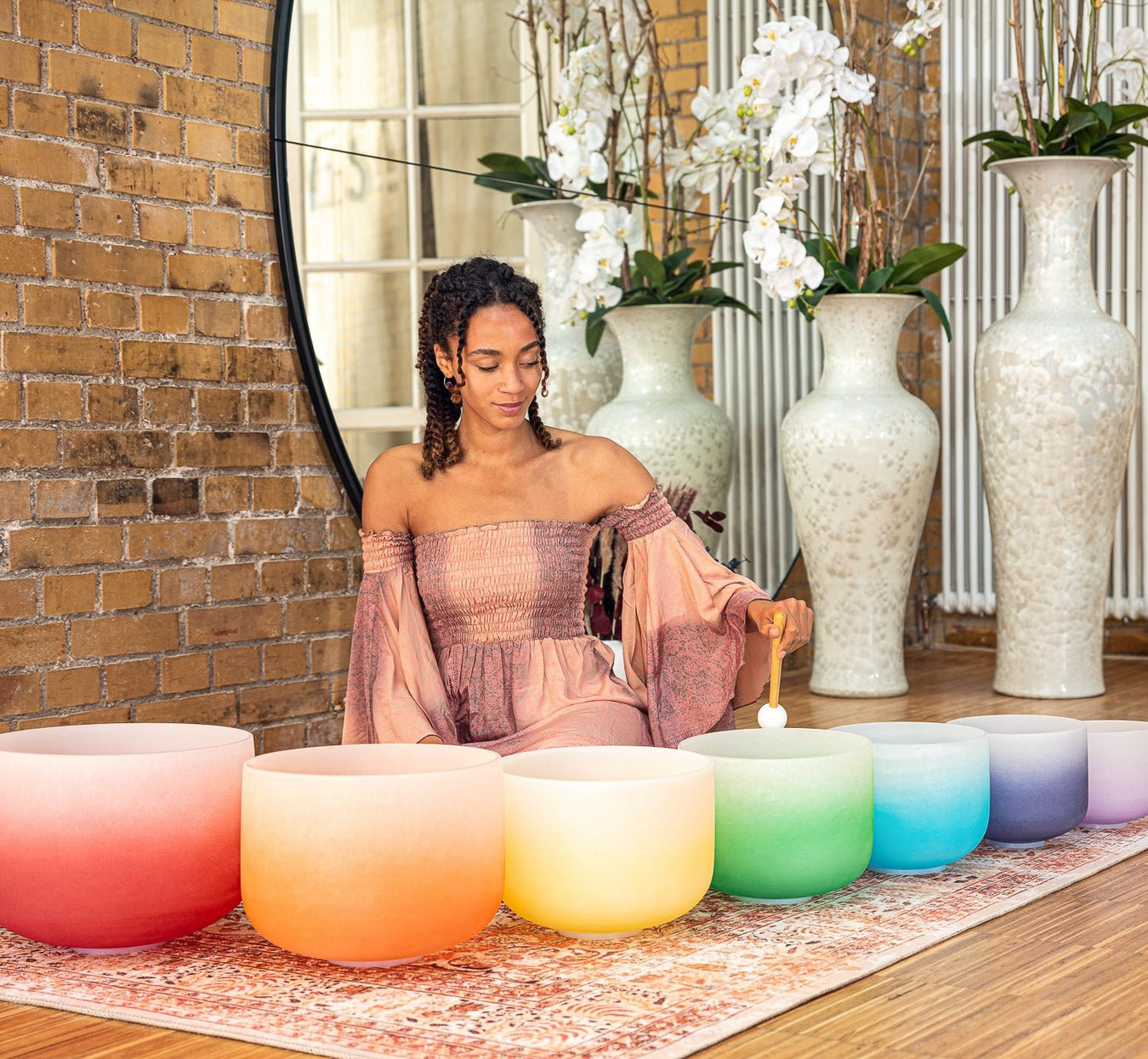 Color Frosted Crystal Singing Bowls 440 Hz for Chakra Healing - Sound Healing LAB