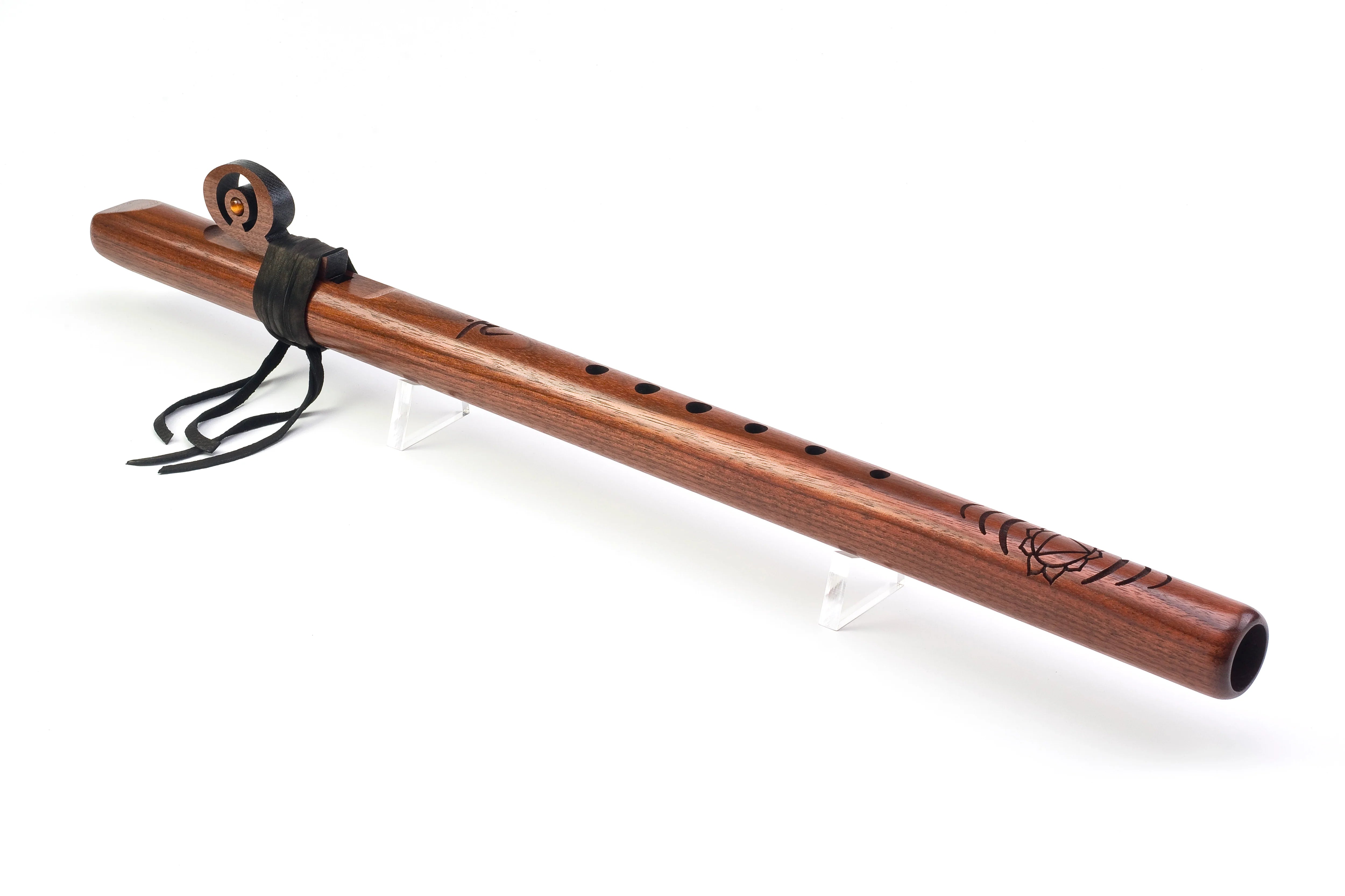 432 Hz Solar Plexus Chakra 1 - Inch Bore Bass Walnut Flute, Note E - Native American Flute