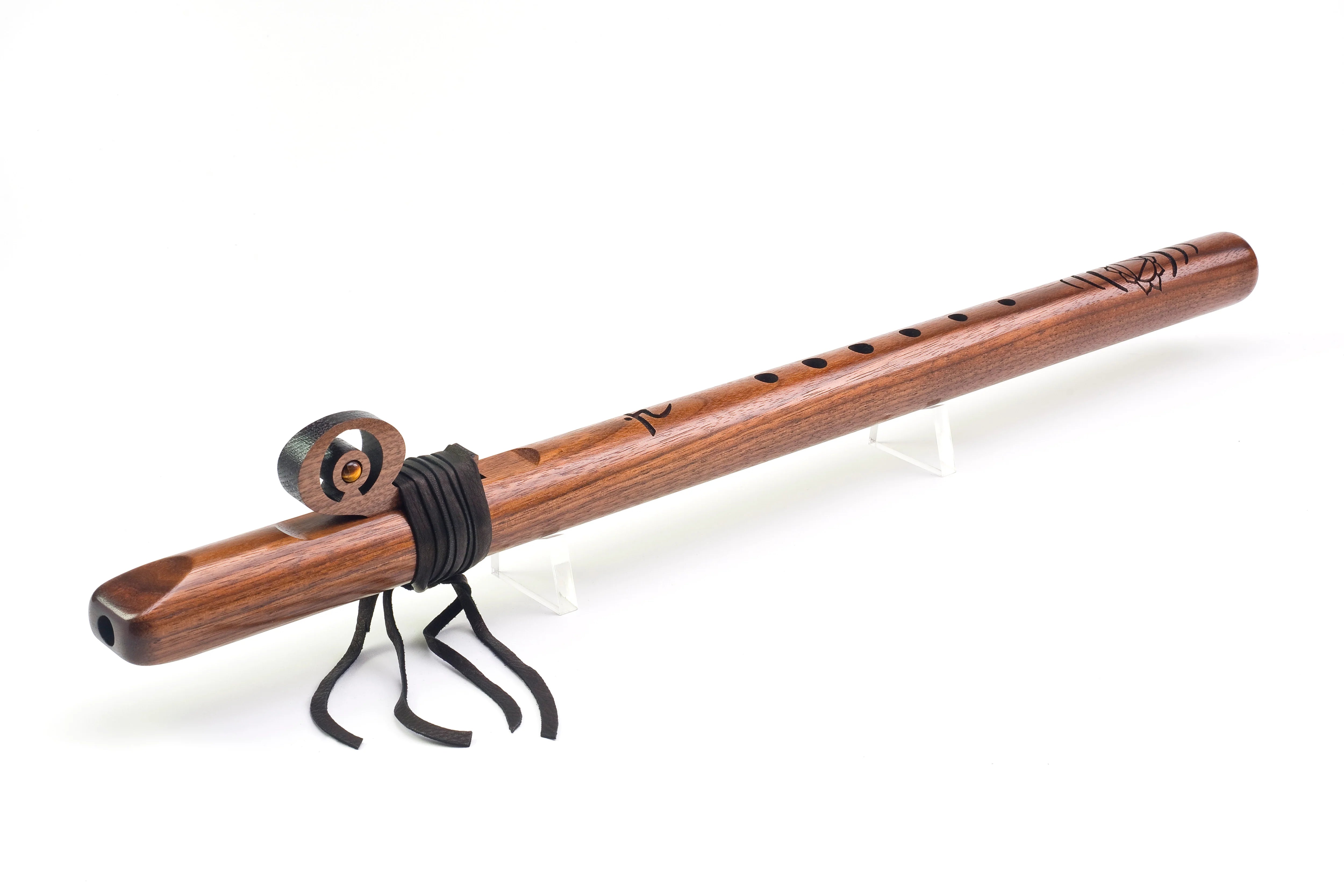 432 Hz Solar Plexus Chakra 1 - Inch Bore Bass Walnut Flute, Note E - Native American Flute