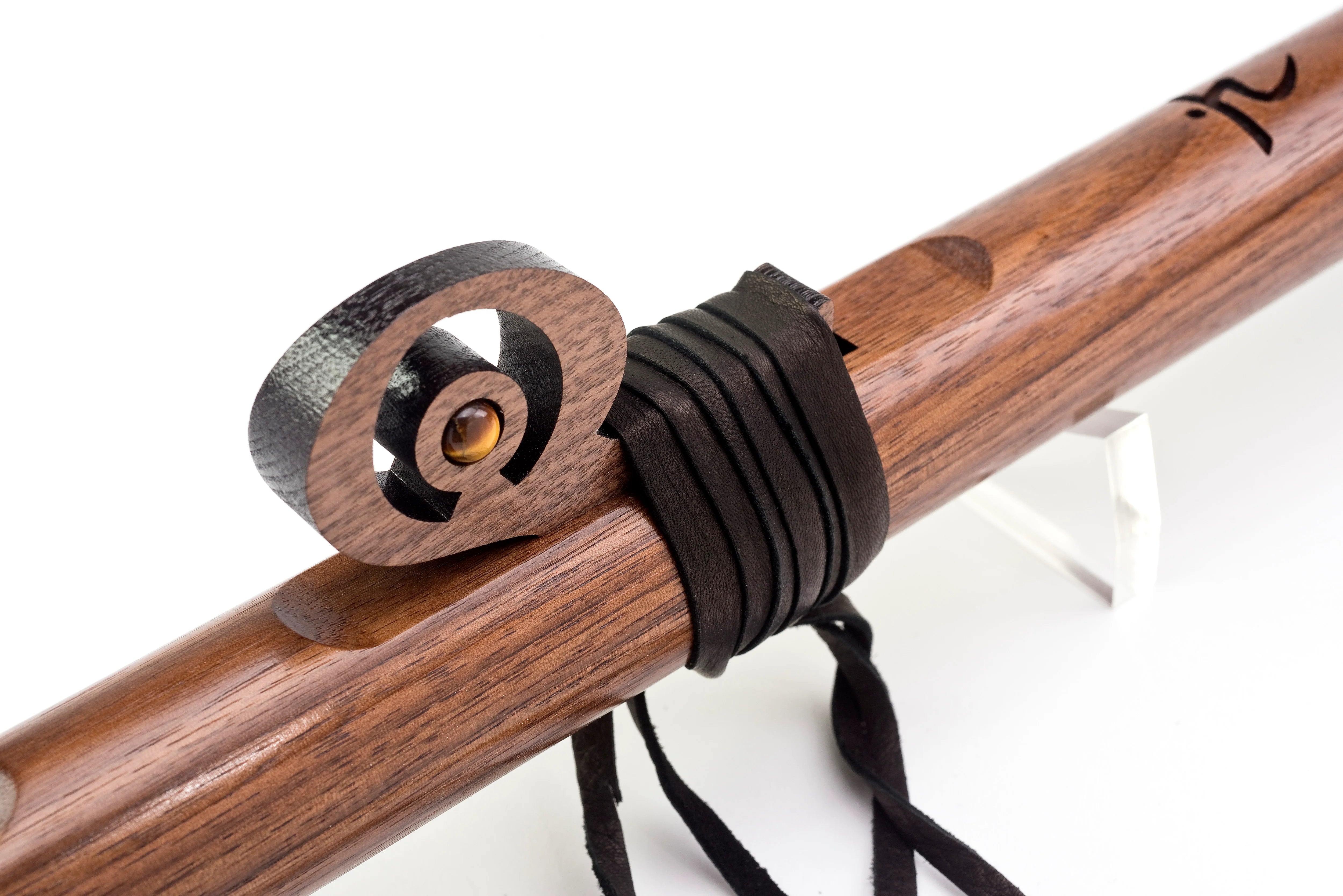 432 Hz Solar Plexus Chakra 1 - Inch Bore Bass Walnut Flute, Note E - Native American Flute