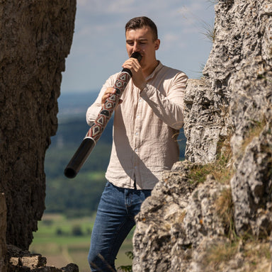 Bamboo Didgeridoo – Hand - Painted Dot Design - Bamboo Didgeridoo