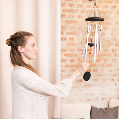 432 Hz Chakra Meditation Chime 25"/64 cm - Silver - Wind Chimes