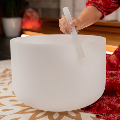 432 Hz 16" Crystal Singing Bowl Note F3 - Heart Chakra - 432 Hz Pure Crystal Singing Bowl