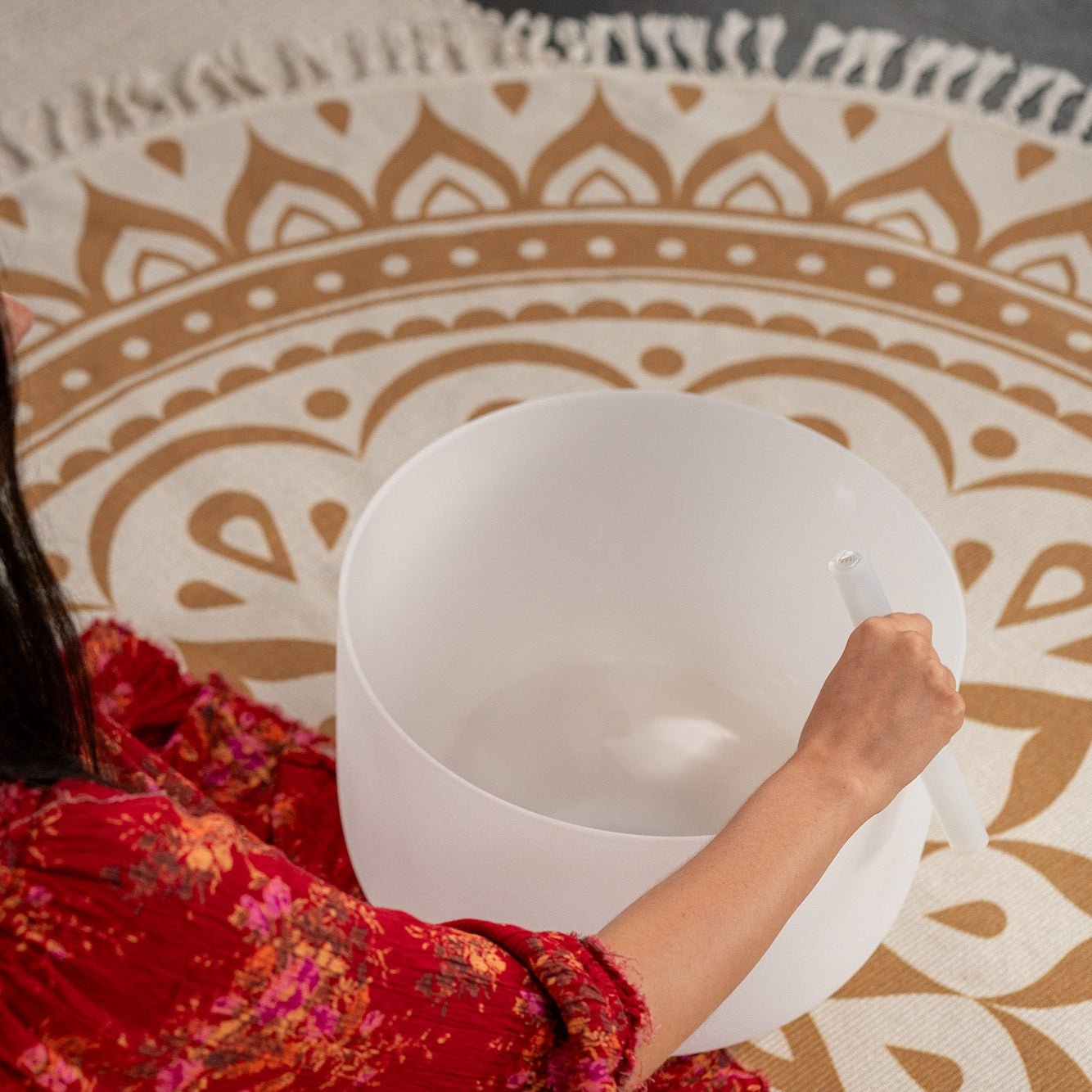 440 Hz 14" Crystal Singing Bowl Note E3 - Solar Plexus - 440 Hz Pure Crystal Singing Bowl