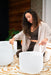 440 Hz 3 - piece Crystal Singing Bowl Set 16" C3, 14" E3, 12" G3 - 440 Hz White - Frosted Crystal Singing Bowl Set