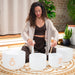 4 - piece Om Crystal Singing Bowl Set - 432 Hz White - Frosted Crystal Singing Bowl Set