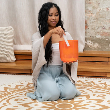 Galvanized Orange Essence Crystal Singing Bowl / C4 Root Chakra - Essence Crystal Singing Bowls