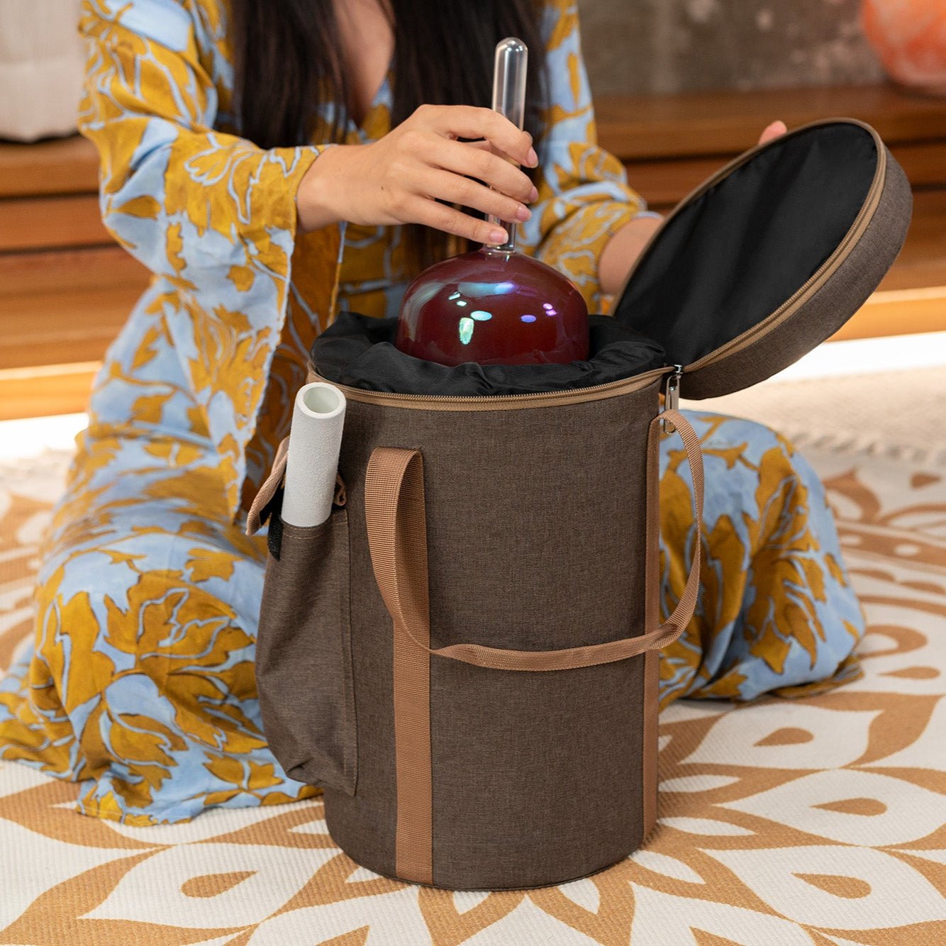 417 Hz Essence Solfeggio 5.75" Crystal Singing Bowl, G4(Re) - Copper Brown - Essence Solfeggio Crystal Singing Bowl