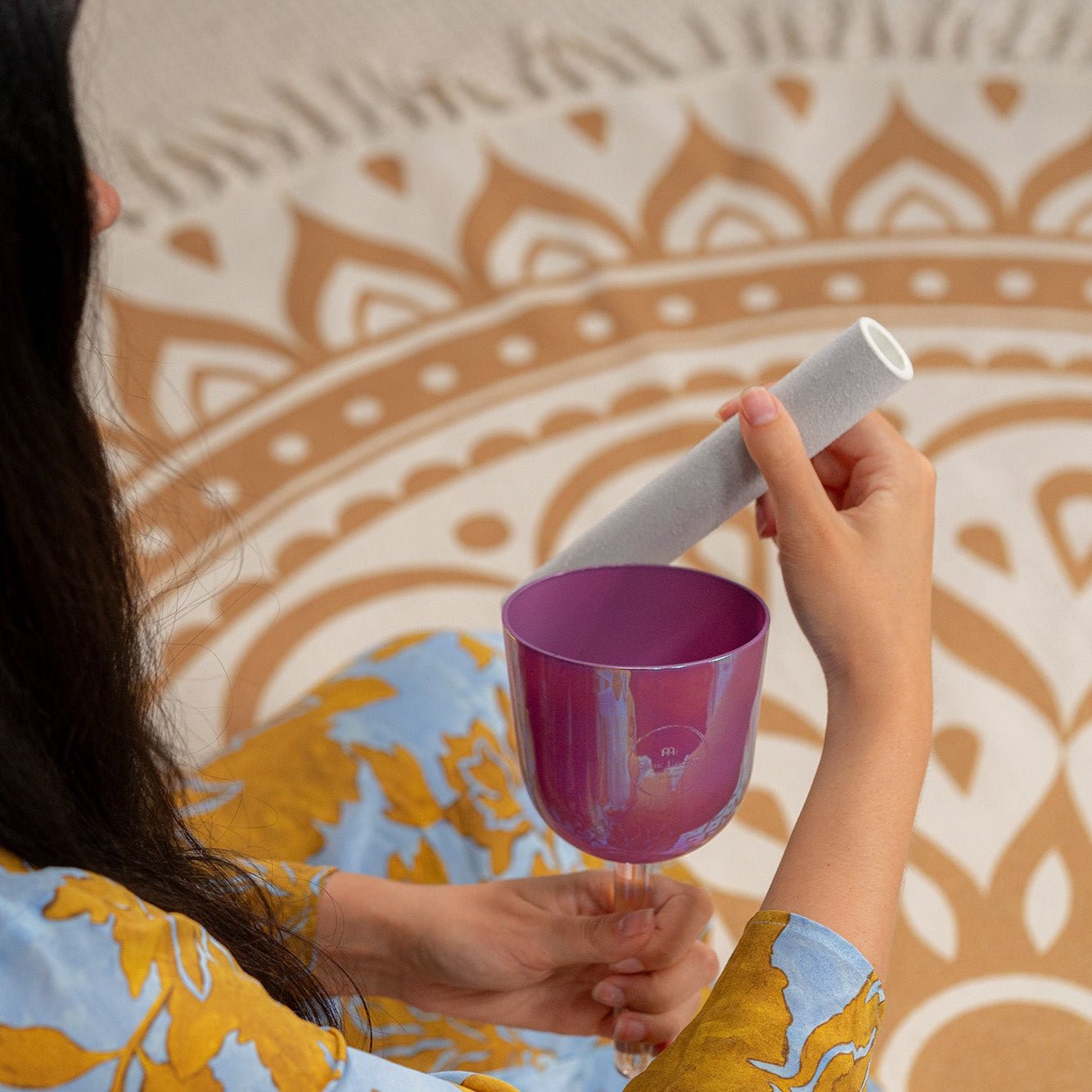 741 Hz Essence Solfeggio Crystal Singing Bowl, F5 (Sol) - Lavender Purple - Essence Solfeggio Crystal Singing Bowl