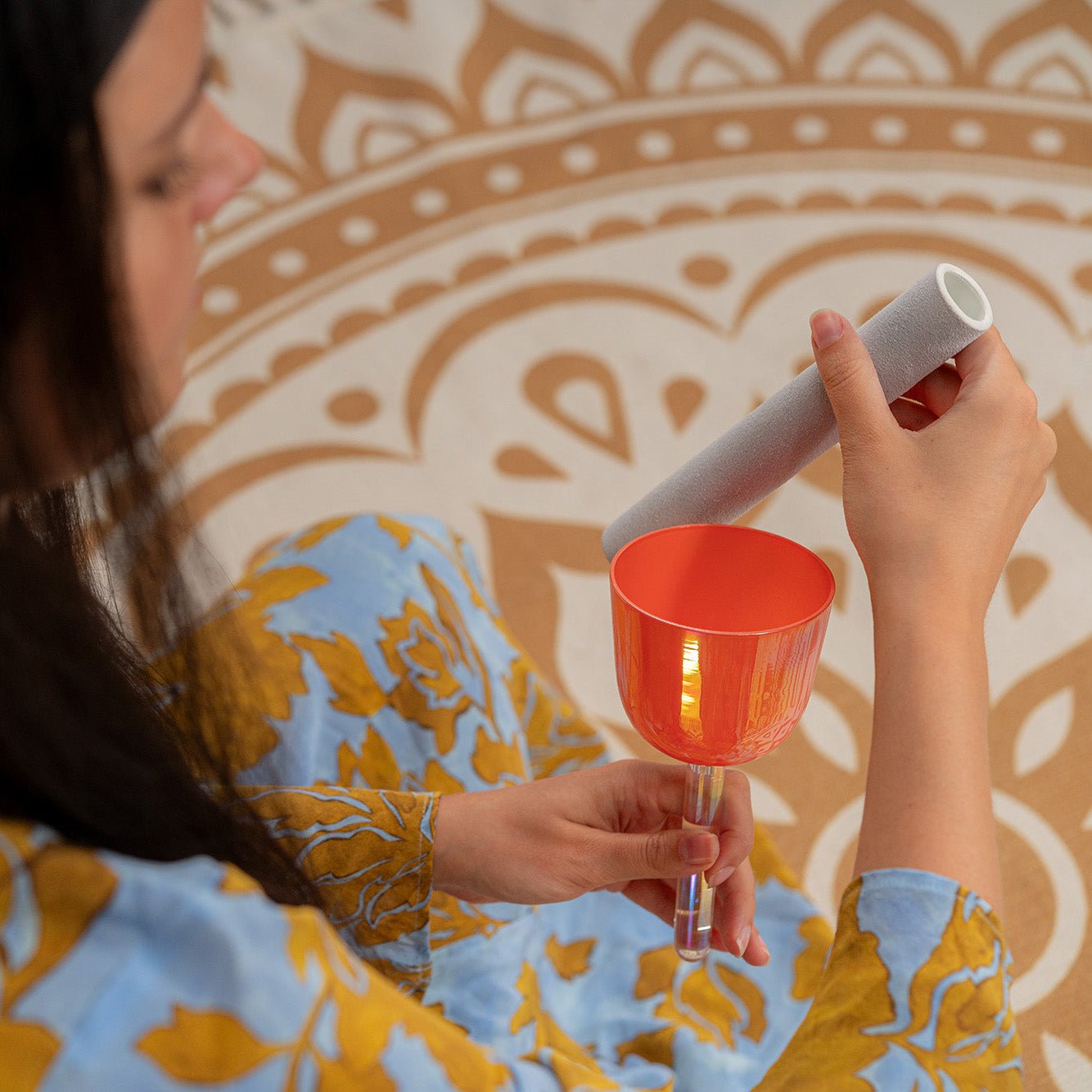 963 Hz Essence Solfeggio 3.25" Crystal Singing Bowl, B5 - Coral Reef - Essence Solfeggio Crystal Singing Bowl