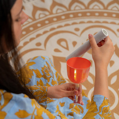 963 Hz Essence Solfeggio 3.25" Crystal Singing Bowl, B5 - Coral Reef - Essence Solfeggio Crystal Singing Bowl