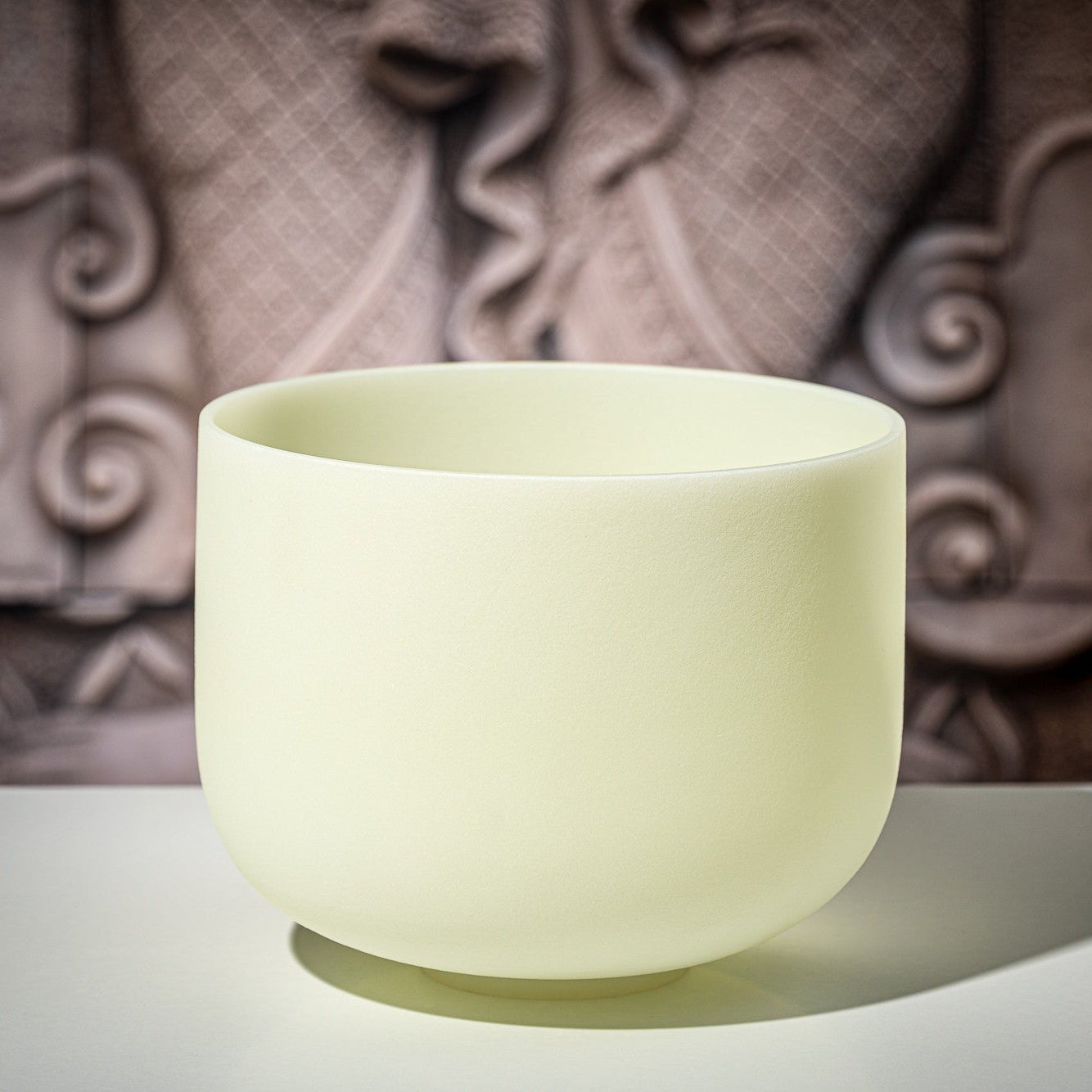 432 Hz 10" Emerald Fusion Crystal Singing Bowl Note F4 - Heart Chakra - 432 Hz Fusion Color - Frosted Crystal Singing Bowl