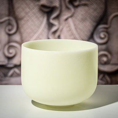 432 Hz 10" Emerald Fusion Crystal Singing Bowl Note F4 - Heart Chakra - 432 Hz Fusion Color - Frosted Crystal Singing Bowl