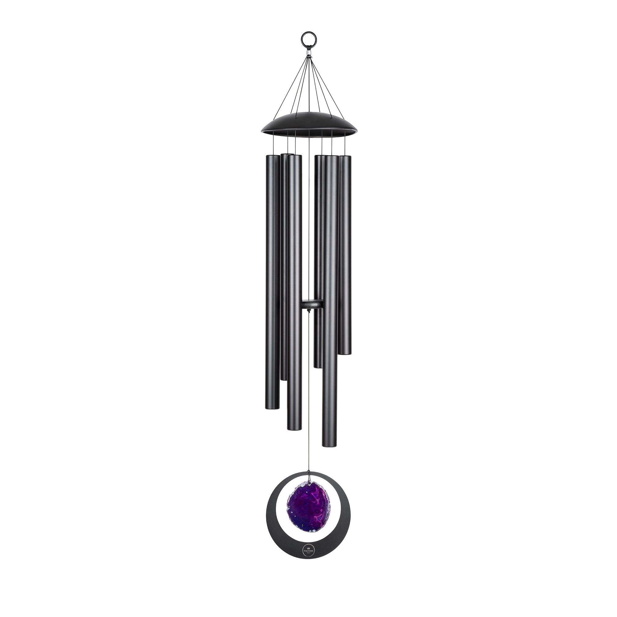 432 Hz Purple Agate Meditation Chime 50"/128 cm, A Major - Black - Wind Chimes