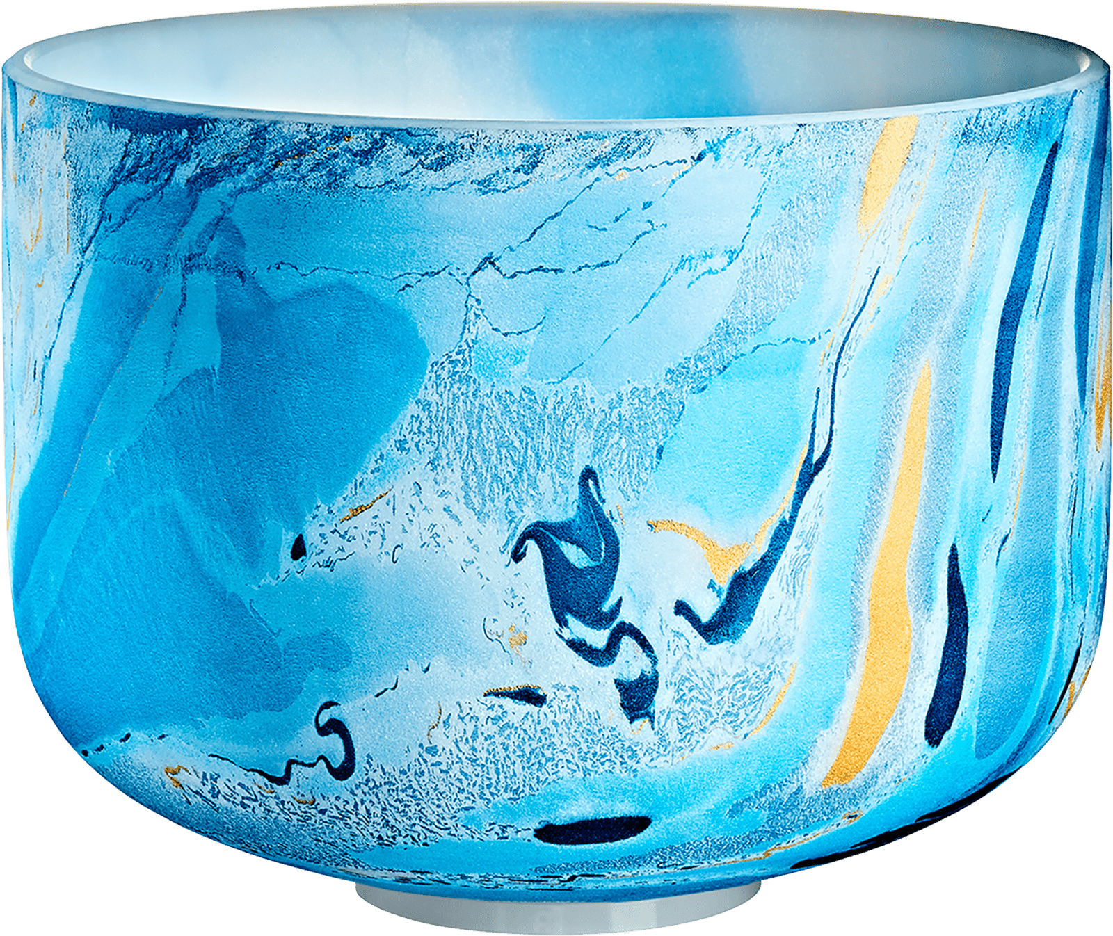 432 Hz 10" Third Eye / Brow Chakra Marble Crystal Singing Bowl Note A4 Blue Color - Crystal Singing Bowls