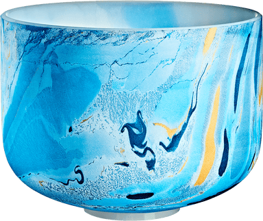 432 Hz 10" Third Eye / Brow Chakra Marble Crystal Singing Bowl Note A4 Blue Color - Crystal Singing Bowls