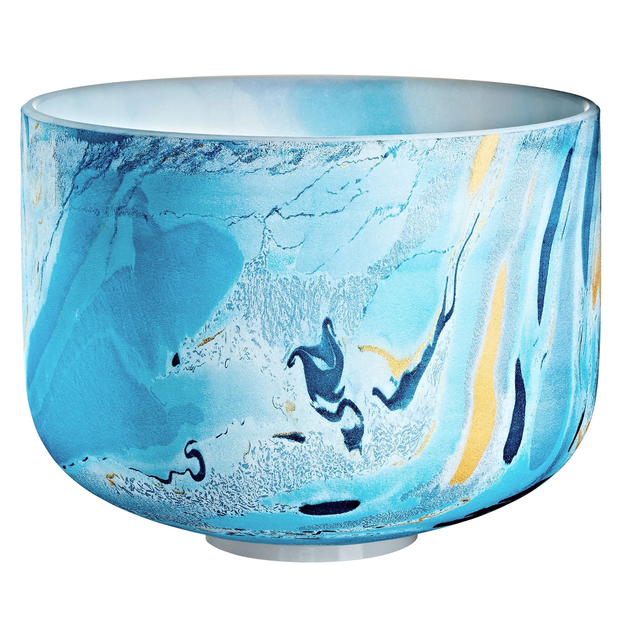 432 Hz 10" Indigo Marble Crystal Singing Bowl, Note A4 Third Eye - 432 Hz Marble Crystal Singing Bowl