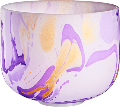 432 Hz 10" Crown Chakra Marble Crystal Singing Bowl Note B4 Purple Color - Crystal Singing Bowls