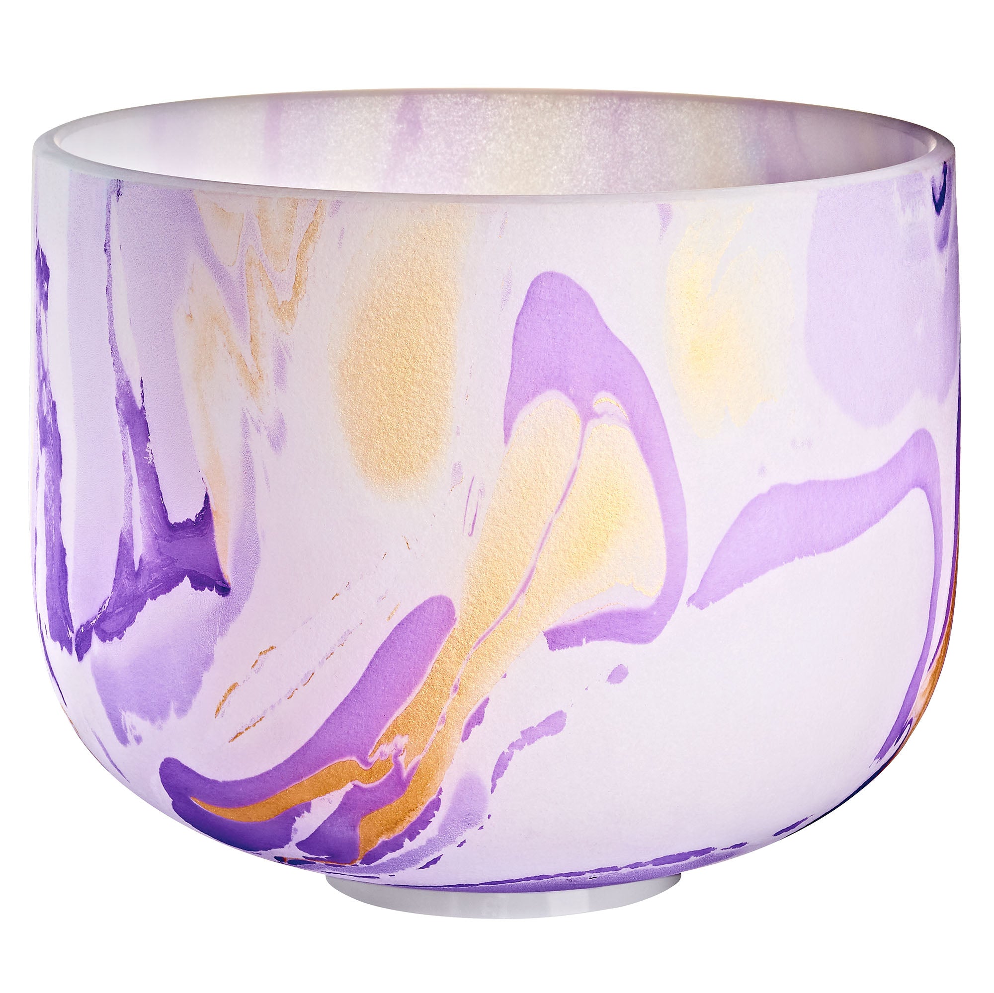 432 Hz 10" Purple Marble Crystal Singing Bowl, Note B4 Crown Chakra - 432 Hz Marble Crystal Singing Bowl