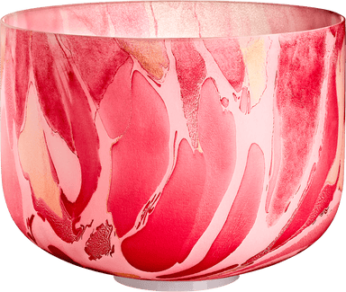 432 Hz 10" Root Chakra Marble Crystal Singing Bowl Note C4 Red Color - Crystal Singing Bowls