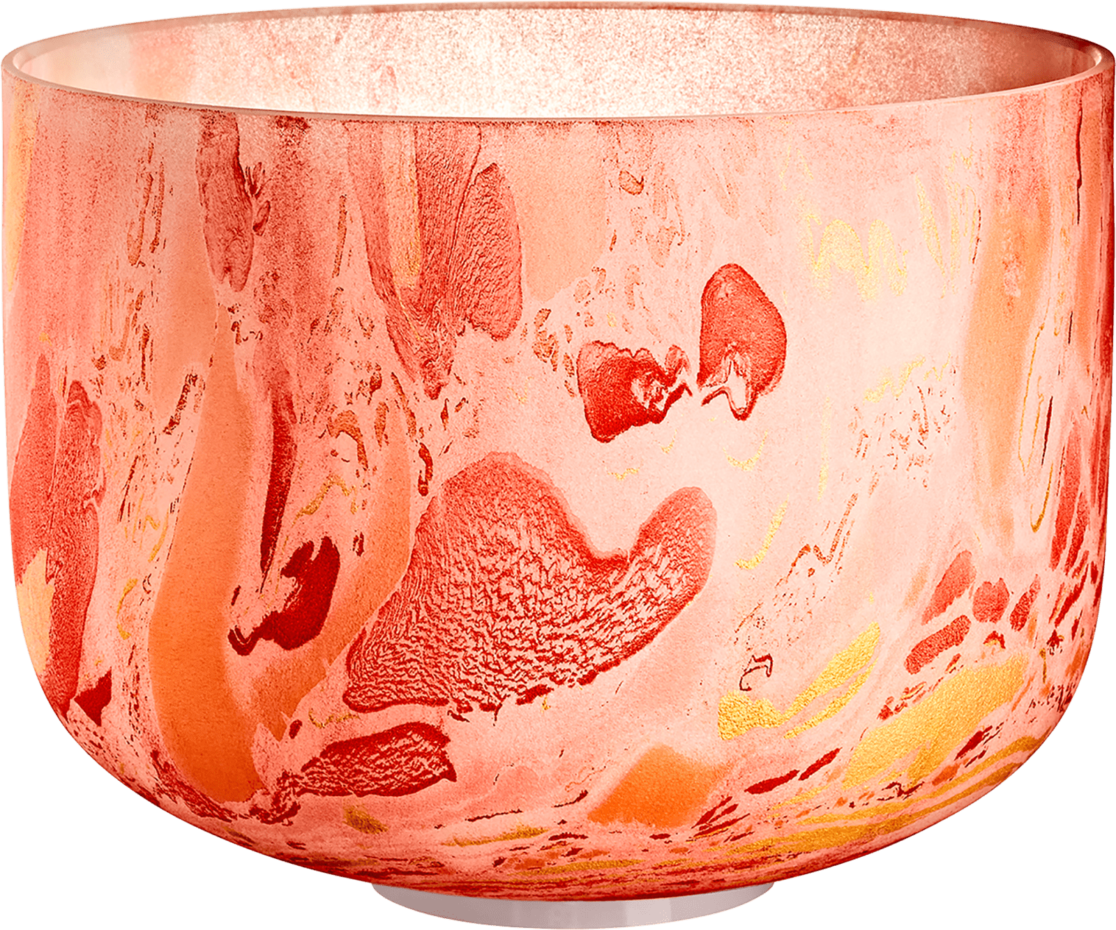 432 Hz 10" Sacral Chakra Marble Crystal Singing Bowl Note D4 Orange Color - Crystal Singing Bowls