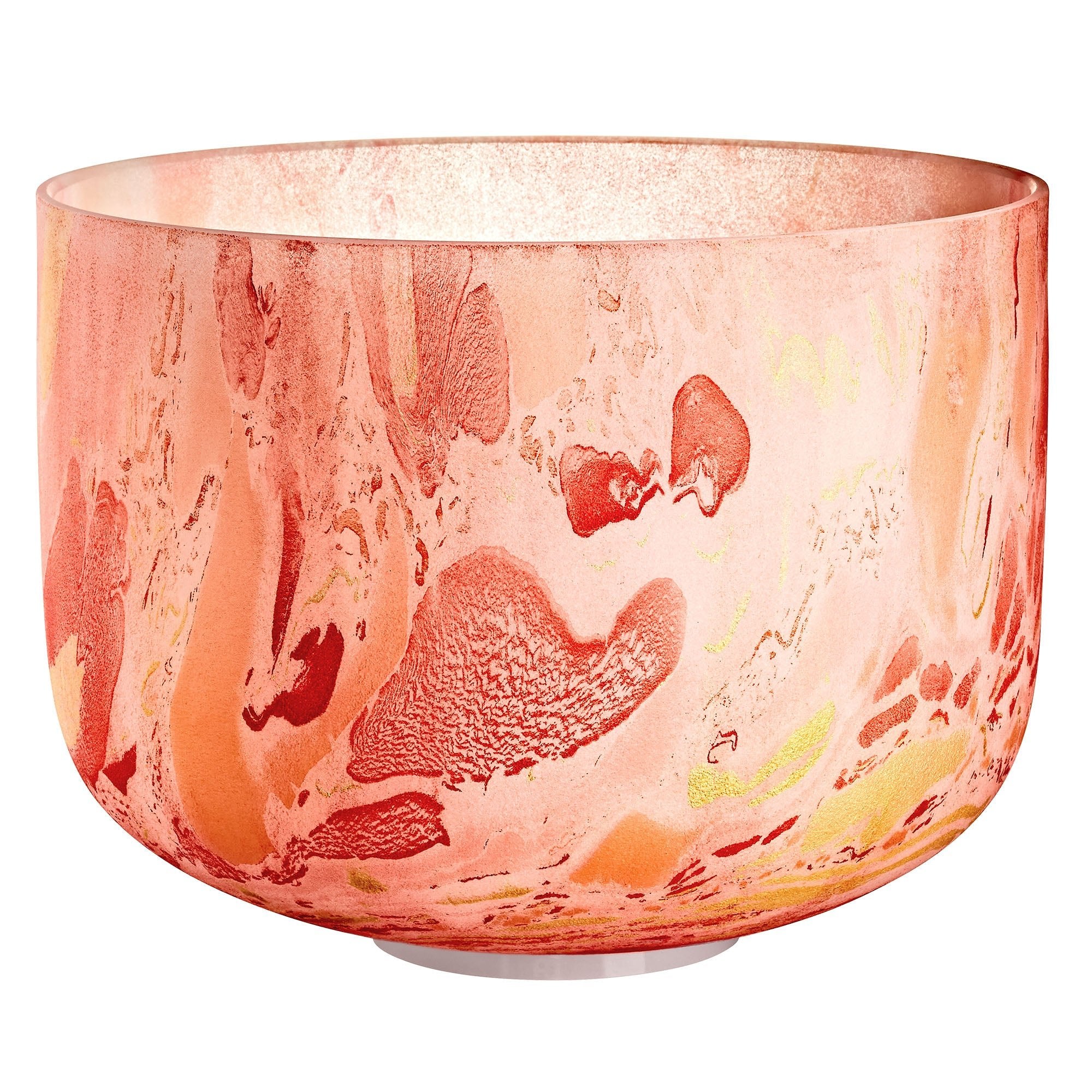 432 Hz 10" Orange Marble Crystal Singing Bowl, Note D4 Sacral Chakra - 432 Hz Marble Crystal Singing Bowl