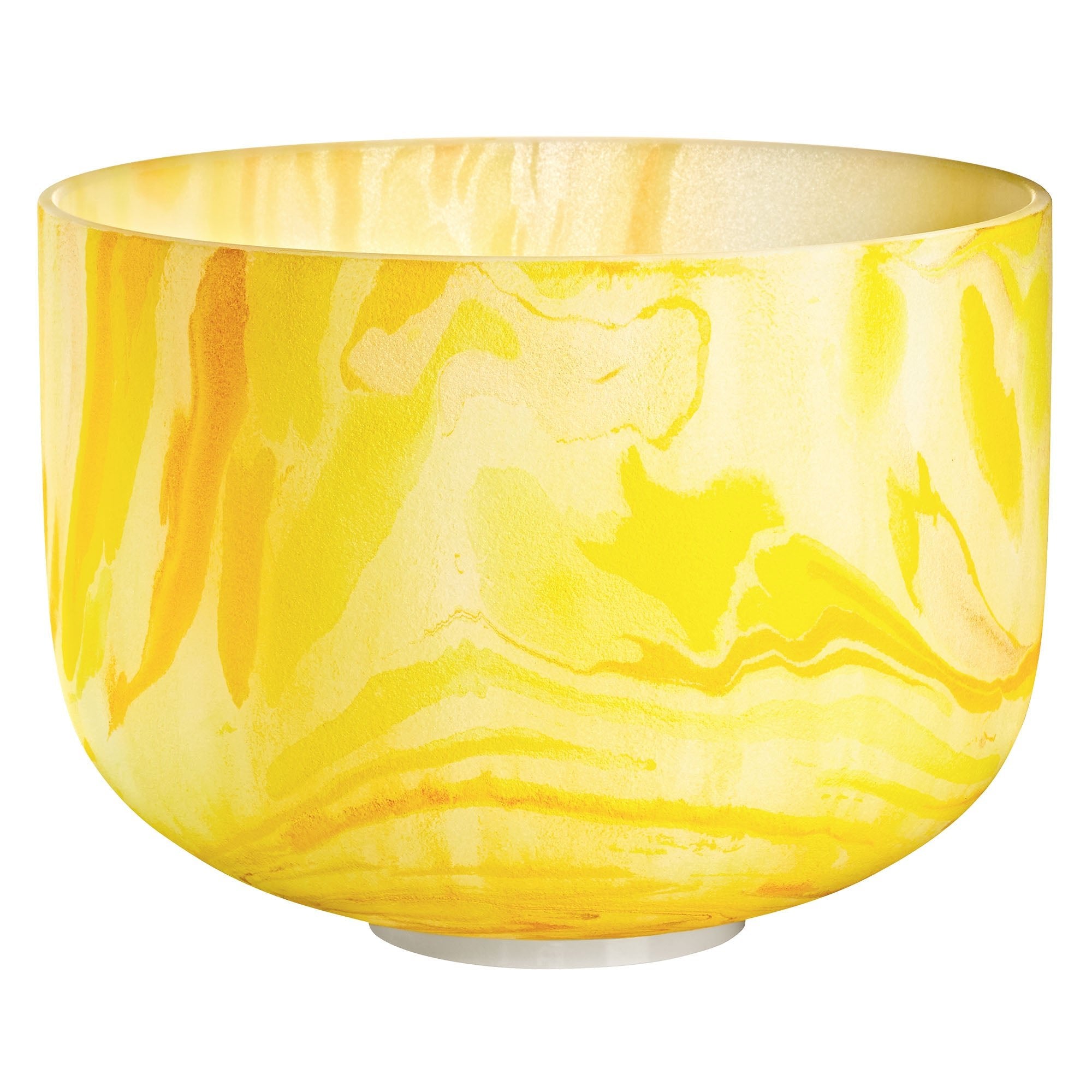 432 Hz 10" Yellow Marble Crystal Singing Bowl, Note E4 Solar Plexus - 432 Hz Marble Crystal Singing Bowl