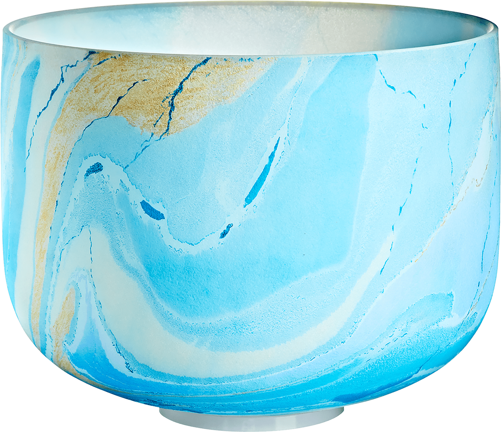 432 Hz 10" Throat Chakra Marble Crystal Singing Bowl Note G4 Light Blue Color - Crystal Singing Bowls