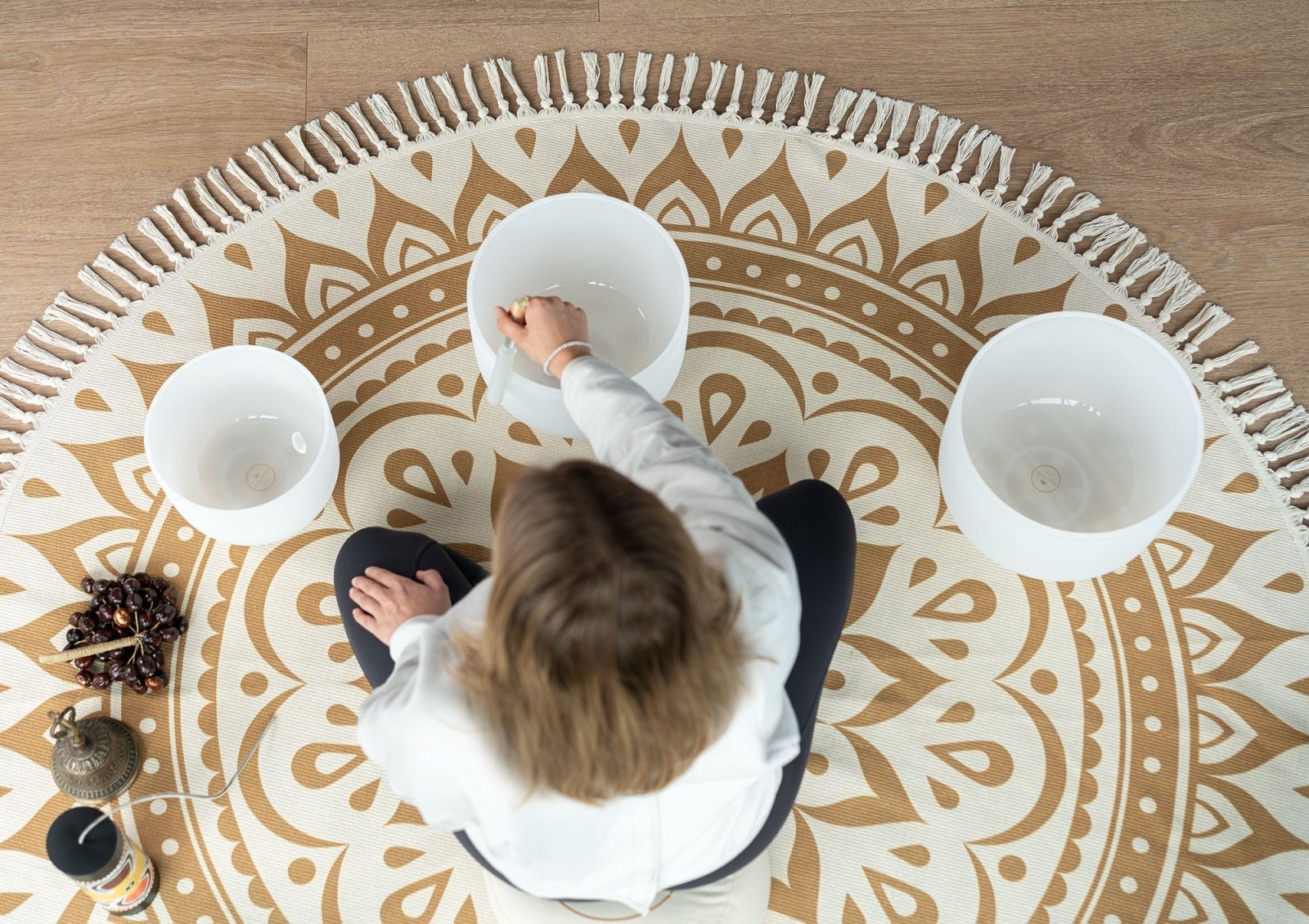 Mandala Meditation & Sound Bath Rug - 6.5 feet / 200 cm - Meditation & Sound Bath Rug