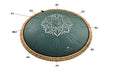 Large Octave Steel Tongue Drum, F Major, 9 Notes, Engraved Dark Green, 16" - Octave Steel Tongue Drum