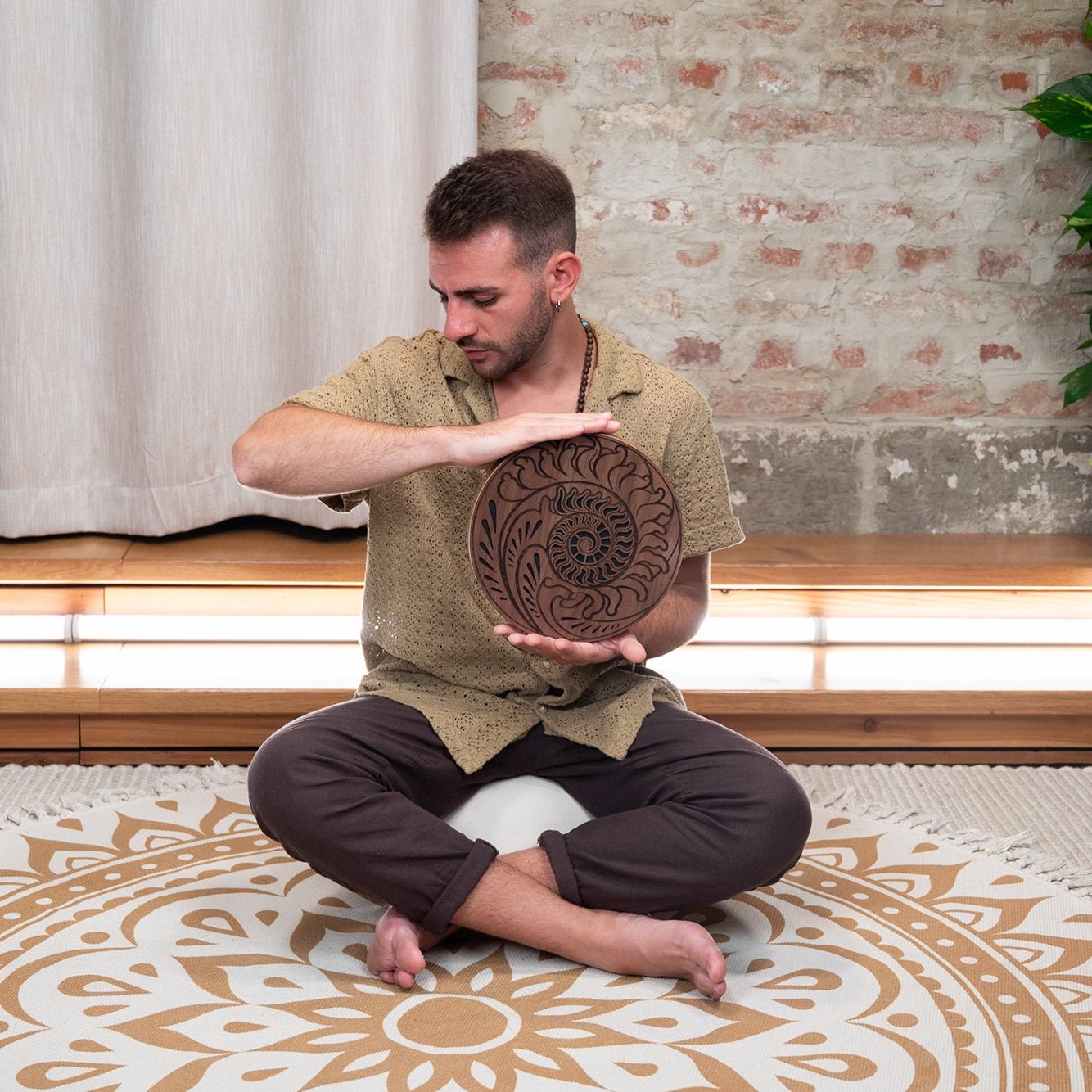 Rain Disk - Ocean Sound / Fibonacci - Inspired Carving - Rainmaker