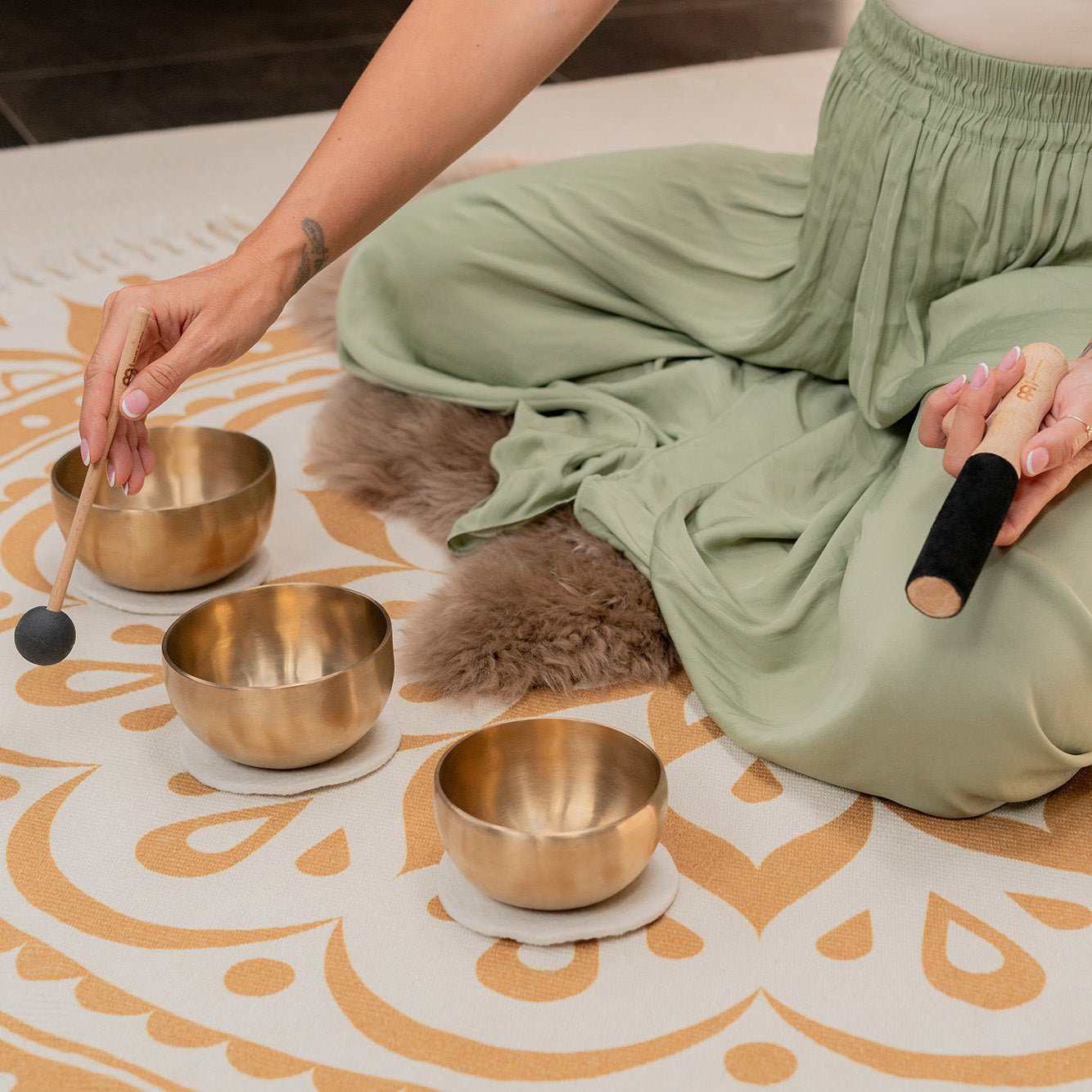 3 - piece Yoga Nidra Singing Bowl Set - Yoga Nidra Singing Bowl Set