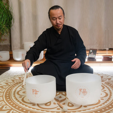2-piece TCM Crystal Singing Bowl Yin & Yang Set - TCM Crystal Singing Bowl Set