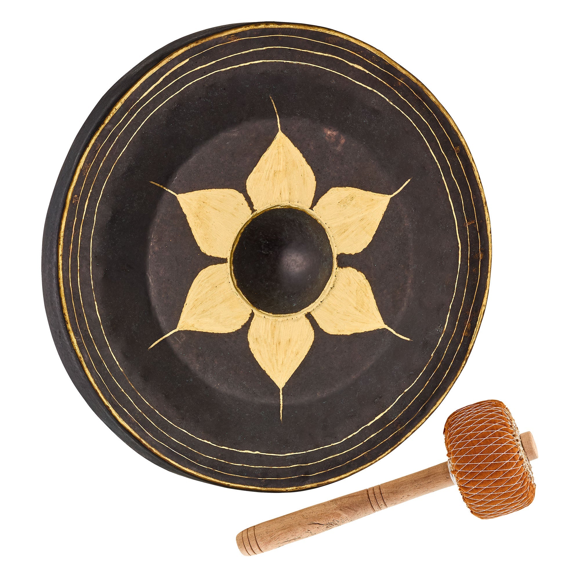 16" Thai Buddhist Gong - Hand - Hammered Bronze - Thai Gong