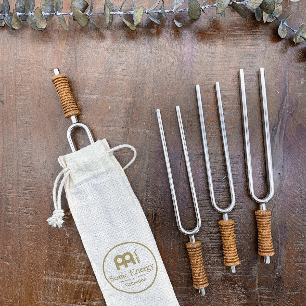 7 Tuning Fork Chakra Set with Rollup Bag & Tuning Fork Vibration Foot - Standard - Standard Tuning Fork Set
