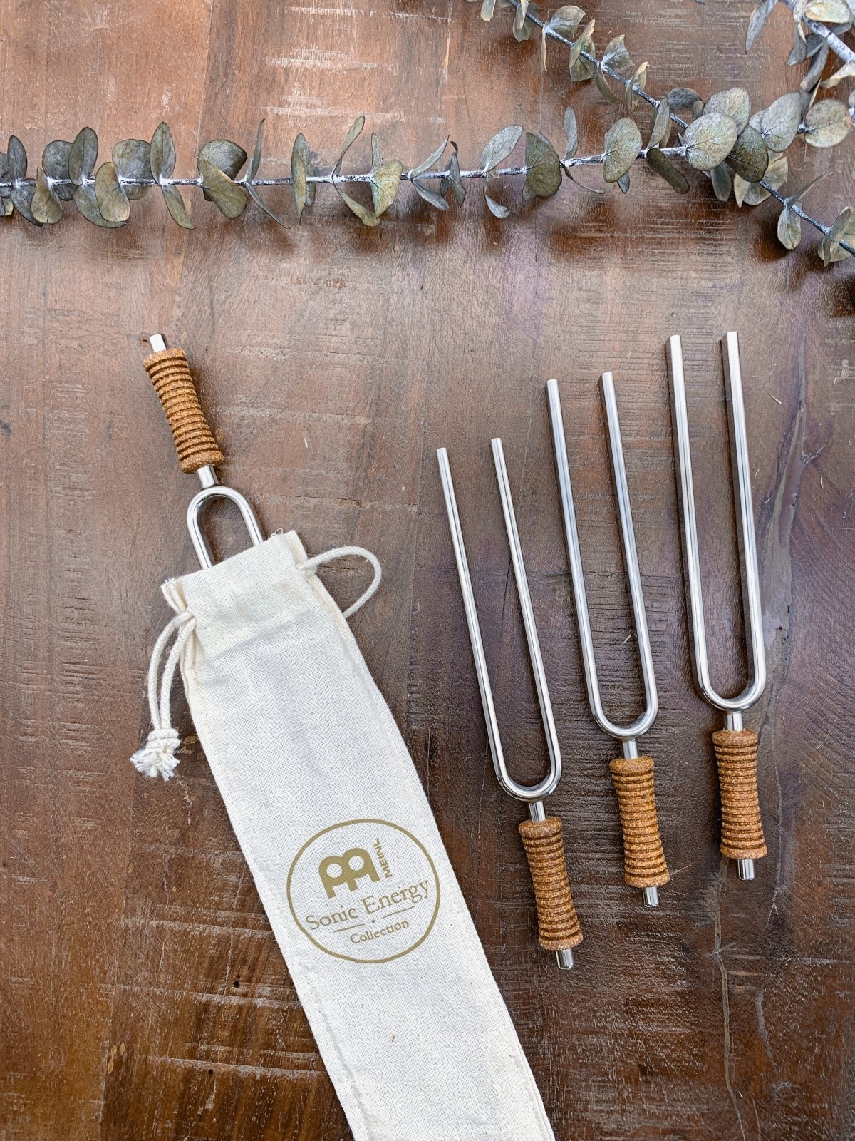 7 Tuning Fork Chakra Set with Rollup Bag & Tuning Fork Vibration Foot - Standard - Standard Tuning Fork Set