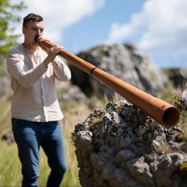 Dual Didgeridoo Natural D - Sacral Chakra - Sliced Pro Didgeridoo