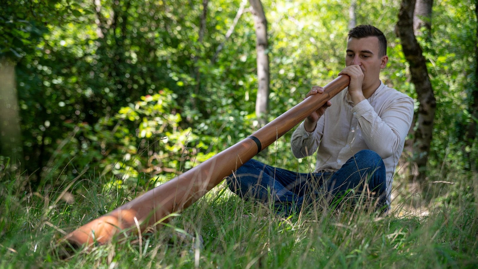 Dual Didgeridoo Natural D - Sacral Chakra - Sliced Pro Didgeridoo