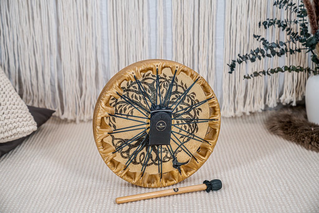15" Tree of Life Native-Style Buffalo Hoop Drum - Native American-Style Hoop Drum
