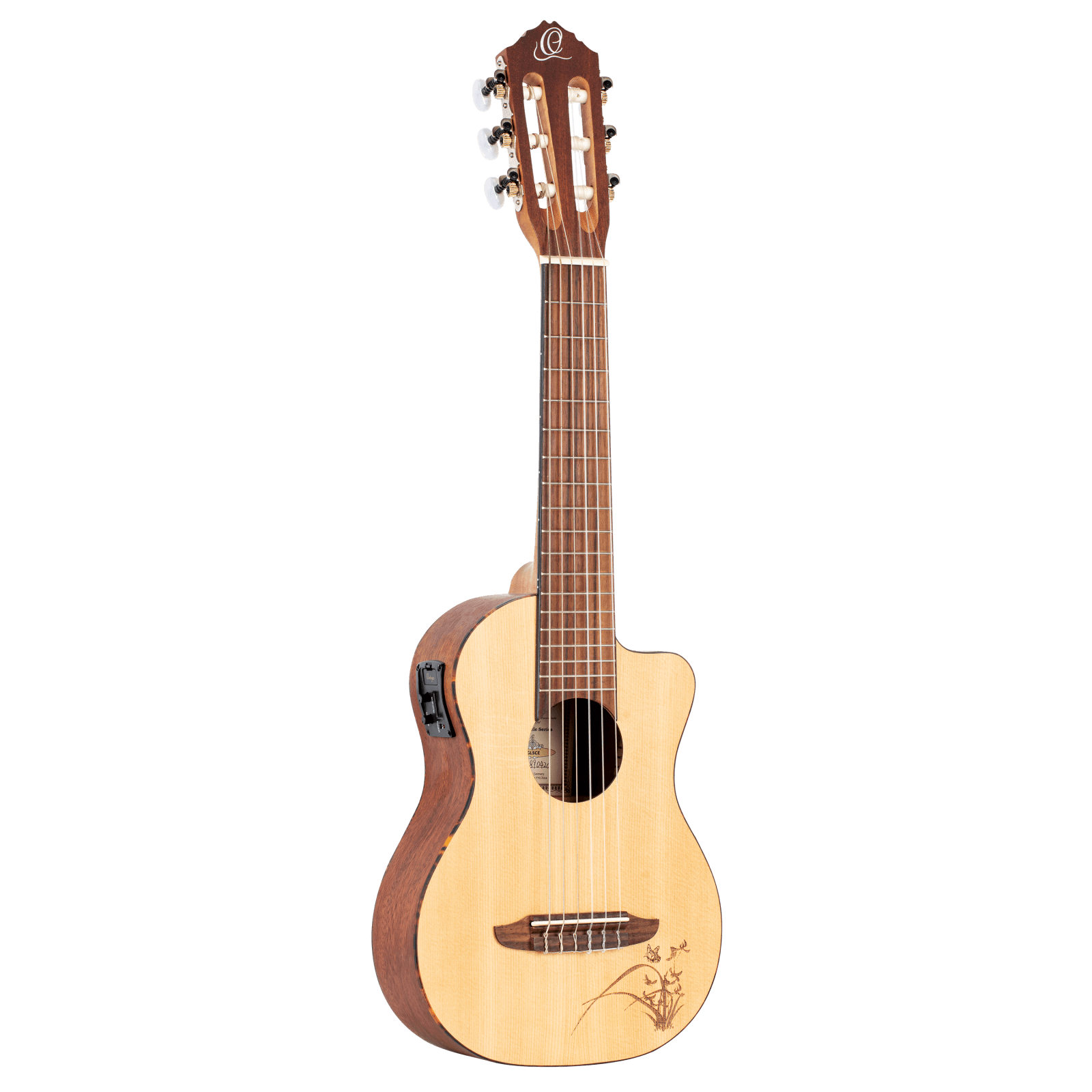 Bonfire Series Travel Guitar-Ukelele - Spruce / Sapele Natural Acoustic Electric - Mini-Travel Guitar