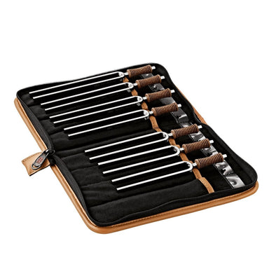 Chakra 7 Tuning Fork Set With a Leather Case - Hand Bells & Chimes