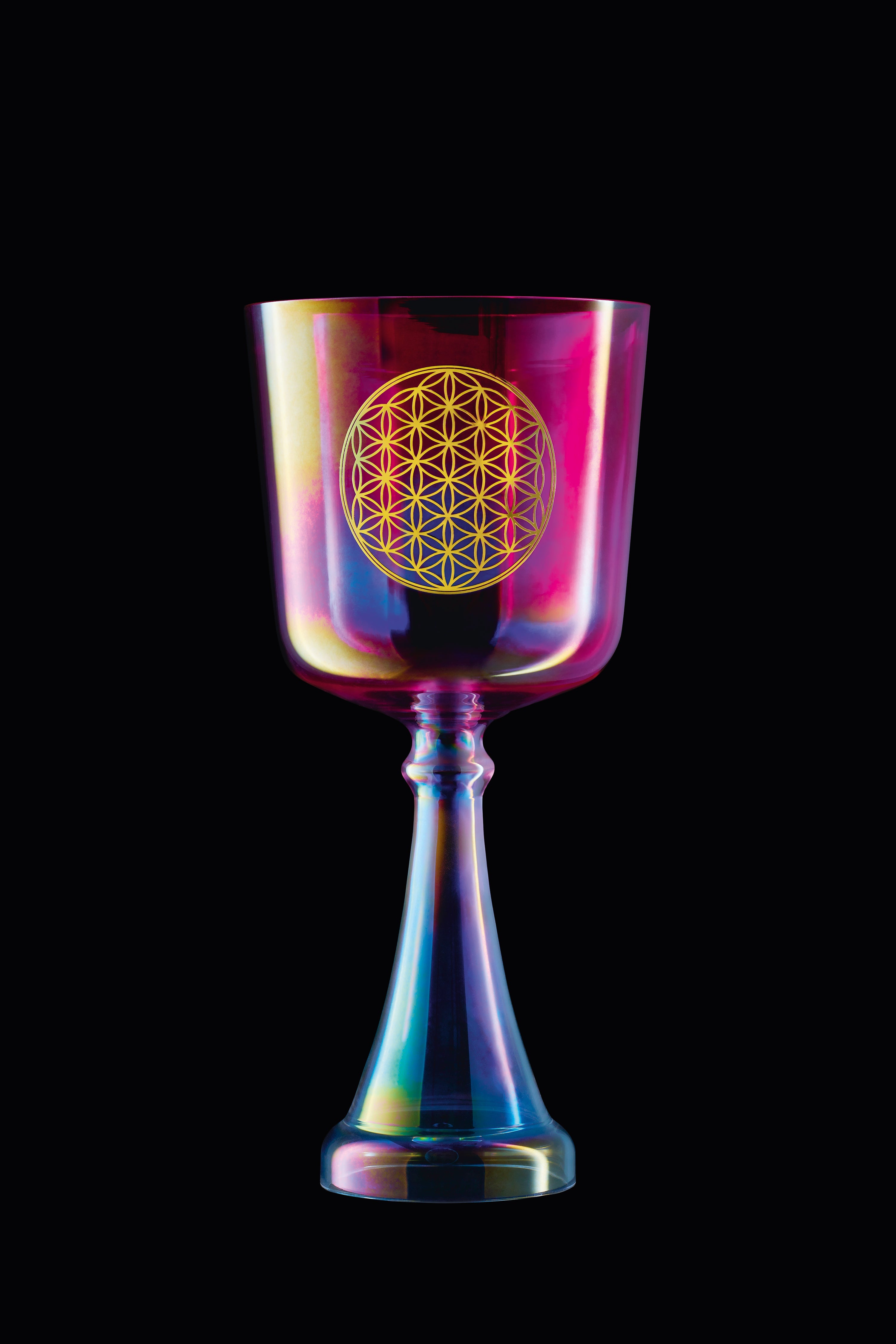 349.23 Hz Flower Of Life Crystal Singing Chalice 6" Note F3- Heart Chakra - Crystal Singing Chalices