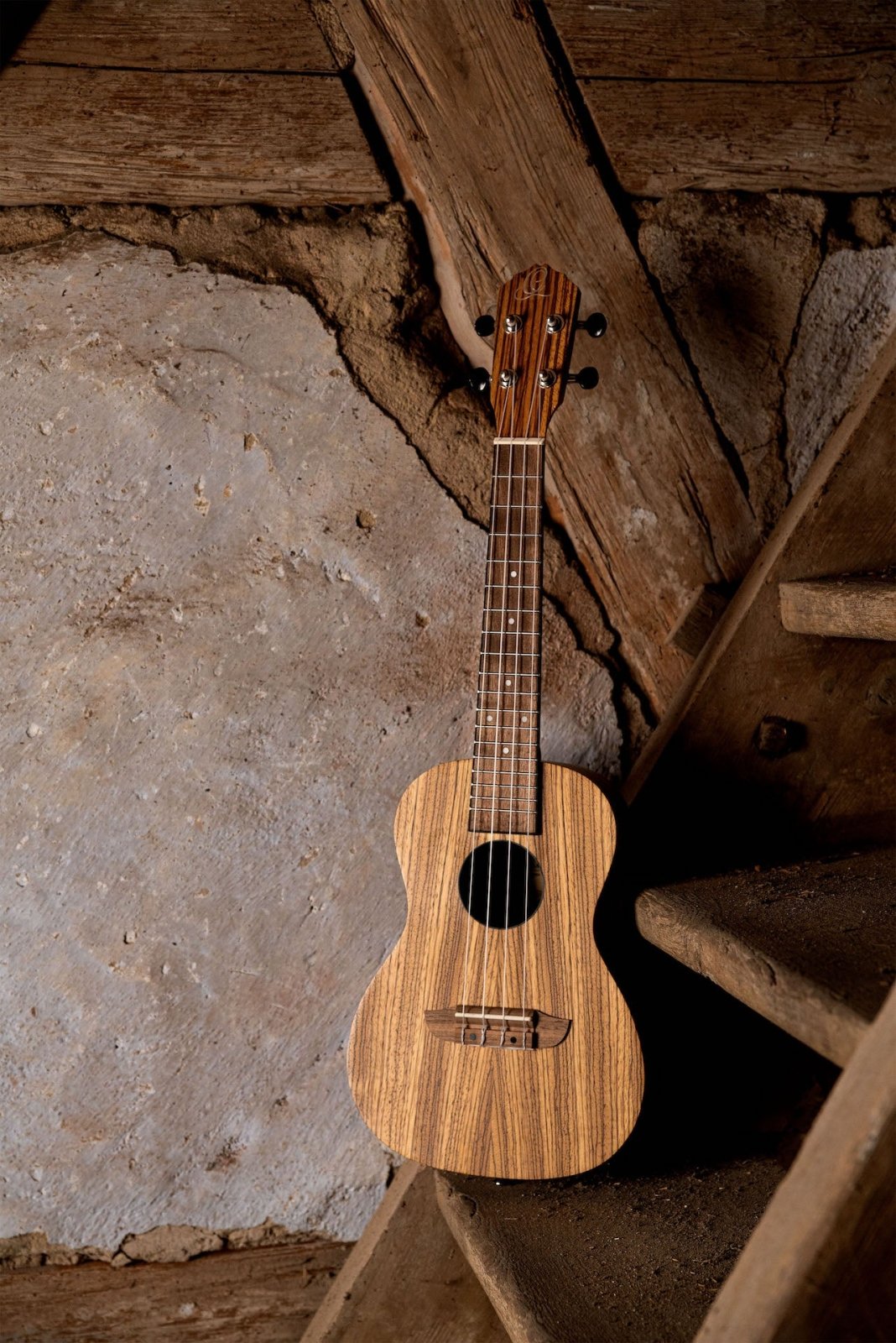 Timber Series Concert Ukulele - Natural Zebrawood Acoustic-Electric with Gig Bag - Timber Series Ukulele