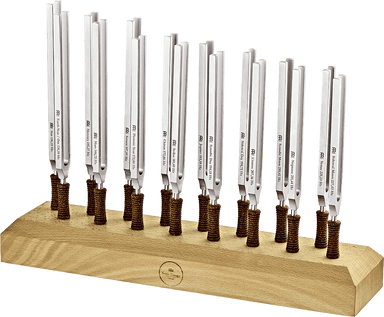TFS Tuningforkshop 11-Piece Planetary Tuning Fork Set With Mallet & Pouch - For Sound Healing & Meditation